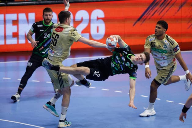 RK Nexe v Recken v TSV Hannover-Burgdorf - EHF European League Men 2025 2026 NASICE, CROATIA - MARCH 10: Matko Moslavac of RK Nexe in action during the EHF European League Men 2025 2026 match between RK Nexe and Recken - TSV Hannover-Burgdorf at Sports Hall King Tomislav on March 10, 2026 in Nasice, Croatia.  DavorxJavorovic PIXSELL