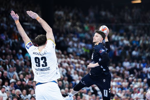 Throw Goal Marco Grgic SG Flensburg Handewitt, 17 GER, THW Kiel vs SG Flensburg Handewitt, Handball, EHF European League, Main Round, Season 2025 2026, 10 03 2026 GER, THW Kiel vs SG Flensburg Handewitt, Handball, EHF European League, Main Round, Season 2025 2026, 10 03 2026 Kiel Copyright: xEibner-Pressefoto MarcelxvonxFehrnx EP_MFN