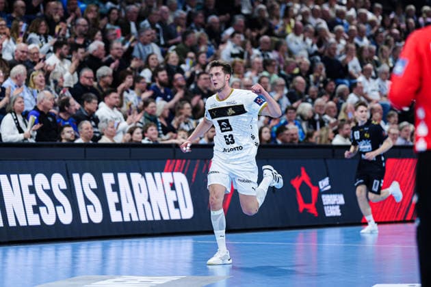 Goal celebration Nikola Bilyk THW Kiel, 53 GER, THW Kiel vs SG Flensburg Handewitt, Handball, EHF European League, Main Round, Season 2025 2026, 10 03 2026 GER, THW Kiel vs SG Flensburg Handewitt, Handball, EHF European League, Main Round, Season 2025 2026, 10 03 2026 Kiel Copyright: xEibner-Pressefoto MarcelxvonxFehrnx EP_MFN