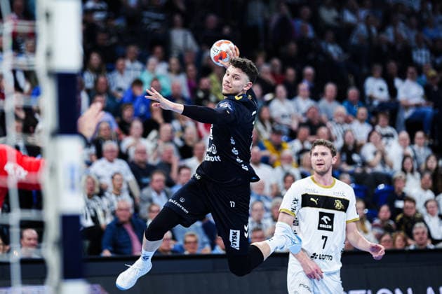 Throw Goal Marco Grgic SG Flensburg Handewitt, 17 GER, THW Kiel vs SG Flensburg Handewitt, Handball, EHF European League, Main Round, Season 2025 2026, 10 03 2026 GER, THW Kiel vs SG Flensburg Handewitt, Handball, EHF European League, Main Round, Season 2025 2026, 10 03 2026 Kiel Copyright: xEibner-Pressefoto MarcelxvonxFehrnx EP_MFN