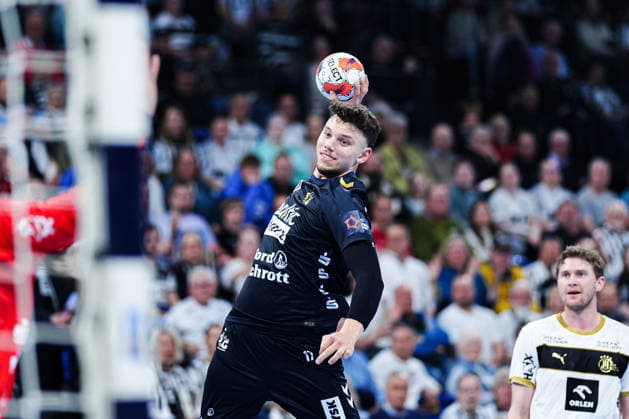 Throw Goal Marco Grgic SG Flensburg Handewitt, 17 GER, THW Kiel vs SG Flensburg Handewitt, Handball, EHF European League, Main Round, Season 2025 2026, 10 03 2026 GER, THW Kiel vs SG Flensburg Handewitt, Handball, EHF European League, Main Round, Season 2025 2026, 10 03 2026 Kiel Copyright: xEibner-Pressefoto MarcelxvonxFehrnx EP_MFN