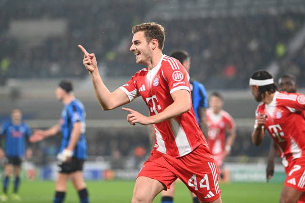 Josip Stanisic (Fc Bayern Munchen) celebrating his goal during Atalanta BC vs FC Bayern Munchen, UEFA Champions League football match in Bergamo, Italy, March 10 2026  Copyright: xGianlucaxRicci IPAxSportx xipa-agency.netx xx IPA_72679268 IPA_Agency_IPA72679268
