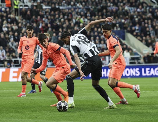 Newcastle v Barcelona, UEFA Champions League, Round of 16, 1st leg 10.03.26 Newcastle v Barcelona, UEFA Champions League, Round of 16, 1st leg Bradley Ormesher The Times William Osula of Newcastle United  Copyright: xBradleyxOrmesherx NINTCHDBPICT001065603137