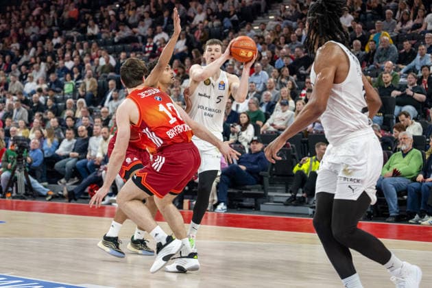 Luka Scuka 5 Basketball Loewen Braunschweig , FC Bayern Basketball vs Basketball Loewen Braunschweig, BBL, 25 Matchday, 10 03 2026 Munich Bavaria Germany Copyright: xkolbert-press UlrichxGamelx