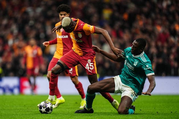Galatasaray v Liverpool - UEFA Champions League ISTANBUL, TURKIYE - MARCH 10: Victor Osimhen (L) of Galatasaray in action against Ibrahima Konate (R) of Liverpool during the UEFA Champions League round of 16 play-off first leg match between Galatasaray and Liverpool at RAMS Park in Istanbul, Turkiye, on March 10, 2026. Hakan Akgun Anadolu Istanbul Turkey. Editorial use only. Please get in touch for any other usage.  Copyright: x2026xAnadoluxHakanxAkgunx