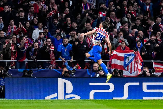 March 10, 2026, Madrid, Madrid, Spain: Robin Le Normand of Atletico de Madrid celebrates a goal during the UEFA Champions League 2025 26 Round of 16 First Leg match between Atletico de Madrid and Tottenham Hotspur at Riyadh Air Metropolitano on March 10, 2026, in Madrid, Spain. Atletico De Madrid V Tottenham Hotspur - UEFA Champions League 2025 26 Round Of 16 First Leg  - ZUMAa181 20260310_zaa_a181_134 Copyright: xOscarxJ.xBarrosox