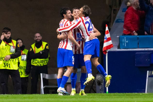 Atletico de Madrid v Tottenham Hotspur FC UEFA Champions League 2025 26 Round of 16 Atletico de Madrid v Tottenham Hotspur FC UEFA Champions League 2025 26 Round of 16 First Leg mat Robin Le Normand celebrates his goal with his teammates of Atletico de Madrid during the UEFA Champions League 2025 26 Round of 16 First Leg match between Atletico de Madrid and Tottenham Hotspur FC at Estadio Riyadh Air Metropolitano on March 10, 2026 in Madrid, Spain Madrid Madrid Madrid Spain Copyright: xALEJANDROxMATIASx