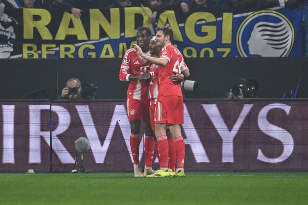 CALCIO - UEFA Champions League - Atalanta BC vs FC Bayern Munchen Serge Gnabry of F.C. Bayern Munchen celebrates after scoring the goal of 0-3 during the UEFA Champions League 2025 26 League Round of 16 First Leg match between Atalanta B.C. v Bayern Munchen at the Bergamo Stadium on March 10, 2026 in Bergamo, Italy. Bergamo Italy  Copyright: xIPAxSport ABACAx