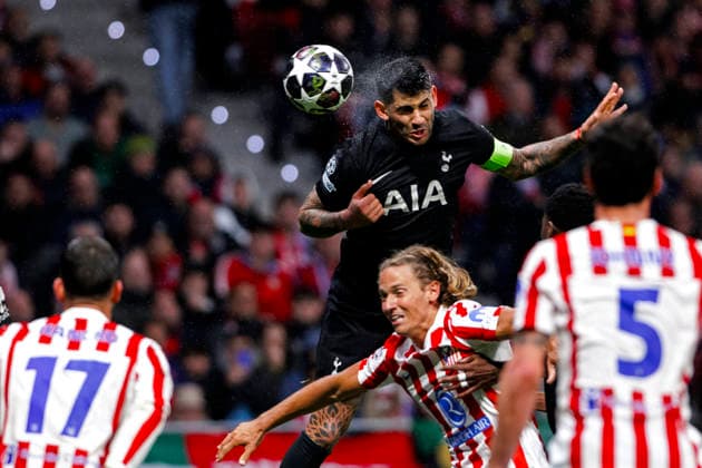 UEFA champions league - Atletico de Madrid vs Tottenham Hotspur MADRID,SPAIN - 10 March:Cristian Romero of Tottenham Hotspur in action during UEFA champions league 2025 26 Round of 16 first leg match between Atletico de Madrid and Tottenham Hotspur at Riyadh Air Metropolitano Stadium. (Photo by Guille Martinez f22photo) Madrid Riyadh Air Metropolitano Stadium Spain Copyright: xGuillermoxMartinezx