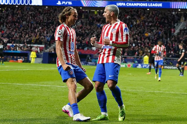 ATLETICO DE MADRID v TOTTENHAM HOTSPUR CHAMPIONS LEAGUE 2025 2026. ROUND OF 16 1ST LEG MATCH. Atletico de Madrid s Antoine Griezmann (r) and Marcos Llorente celebrate goal during Champions League 2025 2026, Round of 16 1st leg match. March 10 ,2026. (ALTERPHOTOS Acero) MadridSpain  Copyright: xAcerox