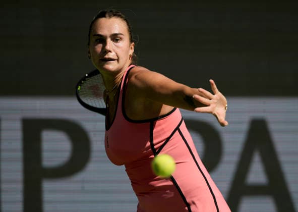 March 10, 2026 Aryna Sabalenka returns a shot against Naomi Osaka (JPN) during their fourth round match at the BNP Paribas Open held at the Indian Wells Tennis Garden in Indian Wells, California. California. Mandatory Photo Credit : CSM Tennis 2026: BNP Paribas Open MAR 10  - ZUMAc04_ 20260310_zma_c04_014 Copyright: xCharlesxBausx