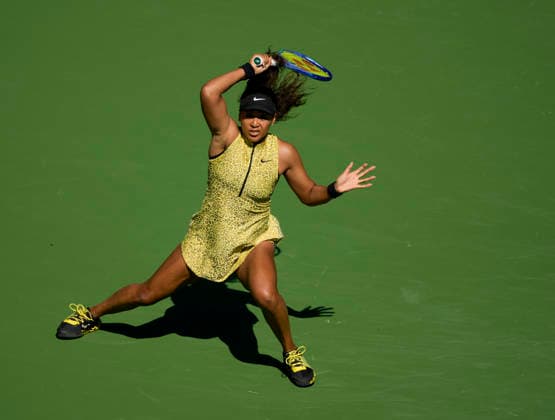 March 10, 2026 Naomi Osaka (JPN) returns a shot against Aryna Sabalenka during their fourth round match at the BNP Paribas Open held at the Indian Wells Tennis Garden in Indian Wells, California. California. Mandatory Photo Credit : CSM Tennis 2026: BNP Paribas Open MAR 10  - ZUMAc04_ 20260310_zma_c04_017 Copyright: xCharlesxBausx