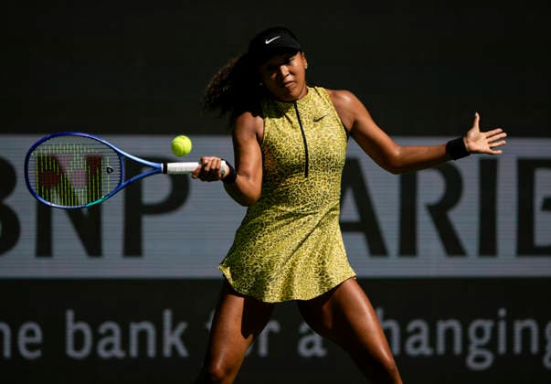 March 10, 2026 Naomi Osaka (JPN) returns a shot against Aryna Sabalenka during their fourth round match at the BNP Paribas Open held at the Indian Wells Tennis Garden in Indian Wells, California. California. Mandatory Photo Credit : CSM Tennis 2026: BNP Paribas Open MAR 10  - ZUMAc04_ 20260310_zma_c04_027 Copyright: xCharlesxBausx