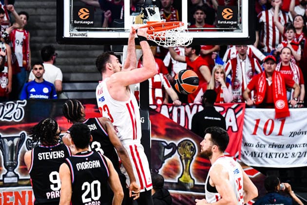 BASKET : Paris Basketball vs Olympiakos - Euroligue - JournÃ e 30 - 10 03 26 Nikola Milutinov (Olympiakos) ParisFrance  Copyright: xBaptistexAutissierx