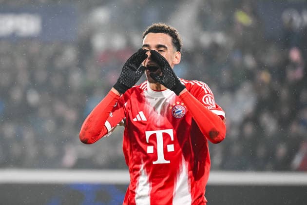 Jamal Musiala FC Bayern München celebrates after scoring his team s sixth goal during the UEFA Champions League 2025 26 Round of 16 First Leg match between Atalanta BC and FC Bayern München at Stadio di Bergamo on March 10, 2026 in Bergamo, Italy Photo by Harry Langer DeFodi Images