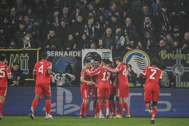 Jamal Musiala of Fc Bayern Monaco celebrating after a goal during the UEFA Champions League 2025 2026 16 first Leg match between Atalanta BC and FC Bayern Monaco, on 10 of March 2026, at New balance Arena stadium in Bergamo, Italy  Copyright: xTizianoxBallabio IPAxSportx xipa-agency.netx xx IPA_72683542 IPA_Agency_IPA72683542