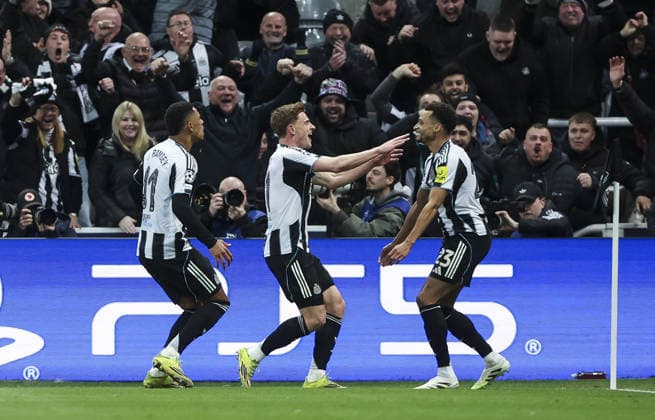 Newcastle v Barcelona, UEFA Champions League, Round of 16, 1st leg 10.03.26 Newcastle v Barcelona, UEFA Champions League, Round of 16, 1st leg Bradley Ormesher The Times Harvey Barnes of Newcastle United scores and celebrates scoring his teams opening goal of the match 1-0  Copyright: xBradleyxOrmesherx NINTCHDBPICT001065619756