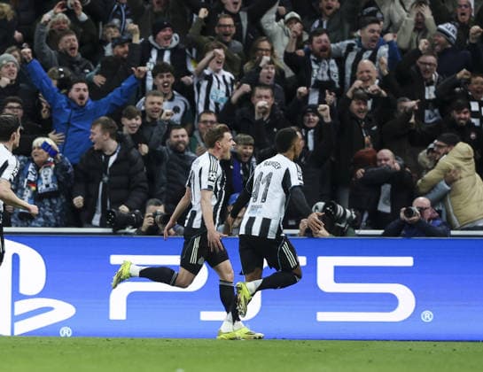 Newcastle v Barcelona, UEFA Champions League, Round of 16, 1st leg 10.03.26 Newcastle v Barcelona, UEFA Champions League, Round of 16, 1st leg Bradley Ormesher The Times Harvey Barnes of Newcastle United scores and celebrates scoring his teams opening goal of the match 1-0  Copyright: xBradleyxOrmesherx NINTCHDBPICT001065619810
