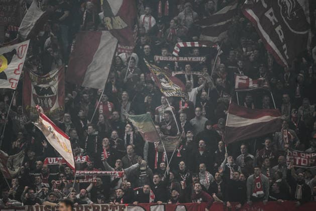 FC Bayern Monaco supporters during he UEFA Champions League 2025 2026 16 first Leg match between Atalanta BC and FC Bayern Monaco, on 10 of March 2026, at New balance Arena stadium in Bergamo, Italy  Copyright: xTizianoxBallabio IPAxSportx xipa-agency.netx xx IPA_72683583 IPA_Agency_IPA72683583