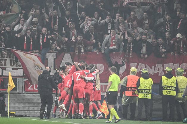 Nicolas Jackson of Fc Bayern Monaco celebrating after a goal during the UEFA Champions League 2025 2026 16 first Leg match between Atalanta BC and FC Bayern Monaco, on 10 of March 2026, at New balance Arena stadium in Bergamo, Italy  Copyright: xTizianoxBallabio IPAxSportx xipa-agency.netx xx IPA_72683590 IPA_Agency_IPA72683590