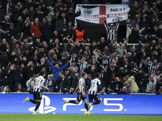 Newcastle v Barcelona, UEFA Champions League, Round of 16, 1st leg 10.03.26 Newcastle v Barcelona, UEFA Champions League, Round of 16, 1st leg Bradley Ormesher The Times Harvey Barnes of Newcastle United scores and celebrates scoring his teams opening goal of the match 1-0  Copyright: xBradleyxOrmesherx NINTCHDBPICT001065619860