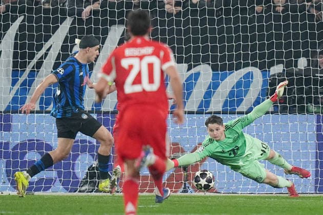Atalanta s Nikola Krstovic during the Uefa Champions League soccer match between Atalanta and Bayern Munich at the New Balance Stadium in Bergamo , north Italy - Tuesday , March 10 , 2026. - Soccer .  Copyright: xSpada LaPressex