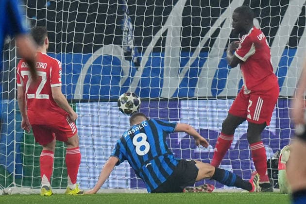 Atalanta s Mario Pasalic scores 1-6 during the Uefa Champions League soccer match between Atalanta and Bayern Munich at the New Balance Stadium in Bergamo , north Italy - Tuesday , March 10 , 2026. - Soccer .  Copyright: xSpada LaPressex