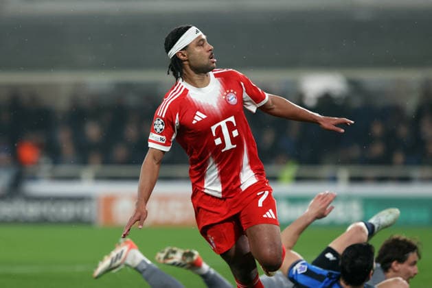 Atalanta B.C. v F.C. Bayern Munich, UEFA Champions League, Bergamo, Italy Bergamo, Italy. 10th, March 2026. Serge Gnabry (7) of FC Bayern Munchen scores for 0-3 during the UEFA Champions League match between Atalanta B.C. and F.C. Bayern Munich at New Balance Arena in Bergamo. Italy, Bergamo  Copyright: xGonzalesxPhoto StefanoxNicolix