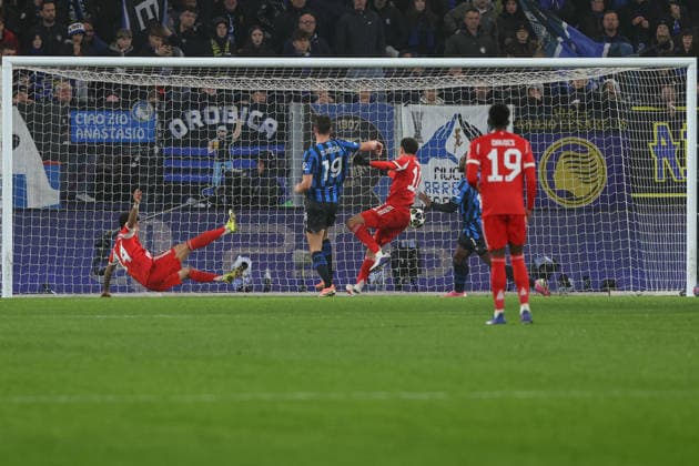 Atalanta B.C. v F.C. Bayern Munich, UEFA Champions League, Bergamo, Italy Bergamo, Italy. 10th, March 2026. Jamal Musiala (10) of FC Bayern Munchen scores a goal during the UEFA Champions League match between Atalanta B.C. and F.C. Bayern Munich at New Balance Arena in Bergamo. Italy, Bergamo  Copyright: xGonzalesxPhoto StefanoxNicolix