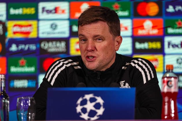 Newcastle United v Barcelona, UEFA Champions League Newcastle United Manager Eddie Howe conducts a post match interview after the Newcastle United v Barcelona UEFA Champions League Round of 16 First Leg match at St. James Park, Newcastle Upon Tyne, England on 10 March 2026 Credit: Lee Keuneke Every Second Media Editorial use only. All images are copyright Every Second Media Limited. No images may be reproduced without prior permission. Copyright: xIMAGO EveryxSecondxMediax ESM-1851-0133 LeexKeunekex xEveryxSecondxMediax