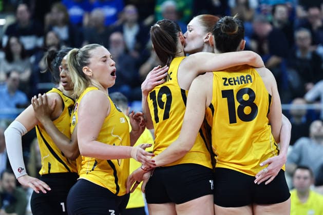 Happiness of Marina Markova (VakifBank Istanbul) and teammates during Quarter Final CEV Champions League Women 2026 match between Numia VeroVolley Milano and VakifBank Istanbul at Allianz Cloud, Milan, Italy on March 10, 2026& x9; during Numia Vero Volley Milano vs VakifBank Istanbul, CEV Champions League Women volleyball match in Milan, Italy, March 10 2026  Copyright: xValerioxOrigo IPAxSportx xipa-agency.netx xx IPA_72688720 IPA_Agency_IPA72688720