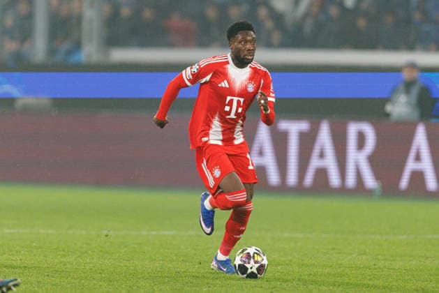 Alphonso Davies seen during Champions League Round of 16 game between teams of Atalanta Bergamo and Bayern Munchen (Maciej Rogowski Ball Raw Images) Bergamo Estadio Atleti Azzurri d Italia Italy Copyright: xMaciejxRogowskix maciejrogowski_atalanta_bayern_2526_ROG7541