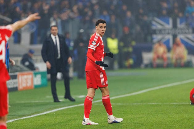 Jamal Musiala seen during Champions League Round of 16 game between teams of Atalanta Bergamo and Bayern Munchen (Maciej Rogowski Ball Raw Images) Bergamo Estadio Atleti Azzurri d Italia Italy Copyright: xMaciejxRogowskix maciejrogowski_atalanta_bayern_2526_ROG7742