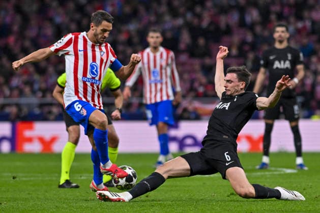 March 11, 2026, Madrid, Madrid, Spain: JOAO PALHINHA of Tottenham Hotspur FC disputes a ball KOKE of Atletico de Madrid during the Champions League round of 16 match between ATLETICO DE MADRID and TOTTENHAM HOTSPUR, held on March 10, 2026, at the Riyadh Air Metropolitano, Madrid, Spain. Madrid Spain - ZUMAc312 20260311_zsp_c312_098 Copyright: xOscarxManuelxSanchezx