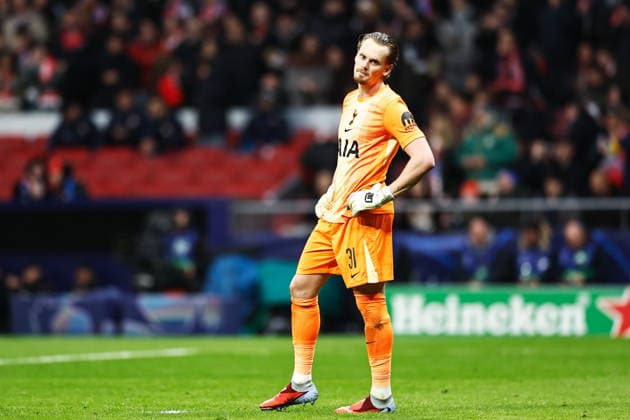 Antonin Kinsky (Tottenham), MARCH 10, 2026 - Football Soccer : Kinsky dejected after Le Normand s goal during UEFA Champions League Round of 16 1st leg match between Club Atletico de Madrid - Tottenham Hotspur at the Estadio Metropolitano in Madrid, Spain. Noxthirdxpartyxsales  aflo_323024367
