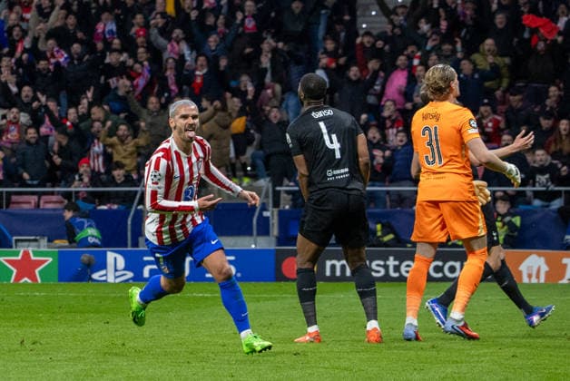 UCL: Atletico de Madrid vs Tottenham Antoine Griezmann of AtlÃ tico de Madrid celebrates a goal during the UEFA Champions League match between AtlÃ tico de Madrid and Tottenham Hotspur at the Metropolitano Stadium. MADRID SPAIN Copyright: xDavidxCanalesx xSOPAxImagesx DCUCLATMTOT260310(12)