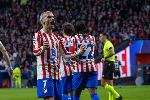 UCL: Atletico de Madrid vs Tottenham Antoine Griezmann of AtlÃ tico de Madrid celebrates a goal during the UEFA Champions League match between AtlÃ tico de Madrid and Tottenham Hotspur at the Metropolitano Stadium. MADRID SPAIN Copyright: xDavidxCanalesx xSOPAxImagesx DCUCLATMTOT260310(4)