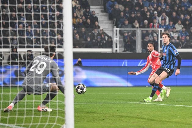 Michael Olise of Fc Bayern Monaco scores a goal during the UEFA Champions League 2025 2026 16 first Leg match between Atalanta BC and FC Bayern Monaco, on 10 of March 2026, at New balance Arena stadium in Bergamo, Italy  Copyright: xTizianoxBallabio IPAxSportx xipa-agency.netx xx IPA_72681297 IPA_Agency_IPA72681297
