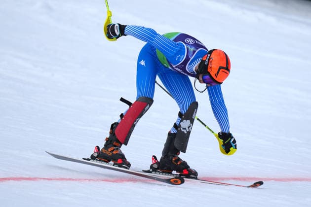 (260311) -- CORTINA D AMPEZZO, March 11, 2026 -- Giacomo Bertagnolli of Italy crosses the finish line during the Para Alpine Skiing Men s Alpine Combined Vision Impaired event at the Milan-Cortina 2026 Paralympic Winter games, Winterspiele,Spiele, Summer games in Cortina D ampezzo, Italy, March 10, 2026. ) (SP)ITALY-CORTINA D AMPEZZO-PARALYMPIC WINTER GAMES-PARA ALPINE SKIING-MEN S ALPINE COMBINED-VISION IMPAIRED LianxYi 