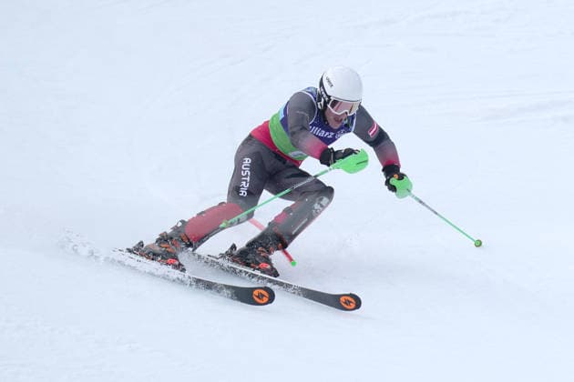 (260311) -- CORTINA D AMPEZZO, March 11, 2026 -- Johannes Aigner of Austria competes during the Para Alpine Skiing Men s Alpine Combined Vision Impaired event at the Milan-Cortina 2026 Paralympic Winter games, Winterspiele,Spiele, Summer games in Cortina D ampezzo, Italy, March 10, 2026. ) (SP)ITALY-CORTINA D AMPEZZO-PARALYMPIC WINTER GAMES-PARA ALPINE SKIING-MEN S ALPINE COMBINED-VISION IMPAIRED LianxYi 