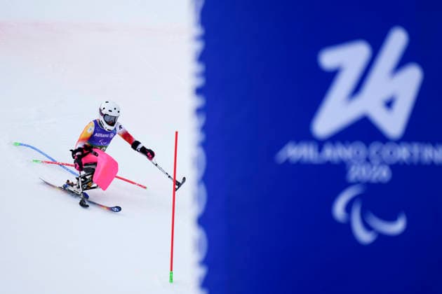 (260311) -- CORTINA D AMPEZZO, March 11, 2026 -- Audrey Pascual Seco of Spain competes during the para alpine skiing women s combined sitting event at the Milan-Cortina 2026 Paralympic Winter games, Winterspiele,Spiele, Summer games in Cortina D ampezzo, Italy, March 10, 2026. ) (SP)ITALY-CORTINA D AMPEZZO-PARALYMPIC WINTER GAMES-PARA ALPINE SKIING-WOMEN S COMBINED-SITTING LianxYi 