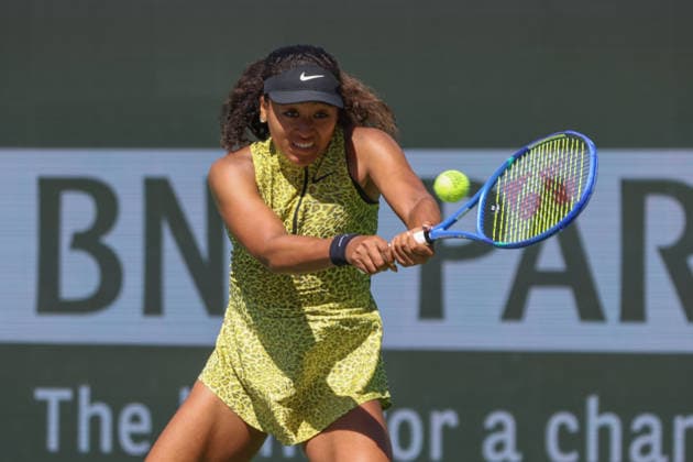 INDIAN WELLS, CA - MARCH 10: Naomi Osaka (JPN) hits a backhand during the BNP Paribas Open on March 10, 2026 at Indian Wells Tennis Garden in Indian Wells, CA. (Photo by George Walker Icon Sportswire) TENNIS: MAR 10 BNP Paribas Open EDITORIAL USE ONLY Icon260310063
