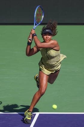 INDIAN WELLS, CA - MARCH 10: Naomi Osaka (JPN) hits a backhand during the BNP Paribas Open on March 10, 2026 at Indian Wells Tennis Garden in Indian Wells, CA. (Photo by George Walker Icon Sportswire) TENNIS: MAR 10 BNP Paribas Open EDITORIAL USE ONLY Icon260310023