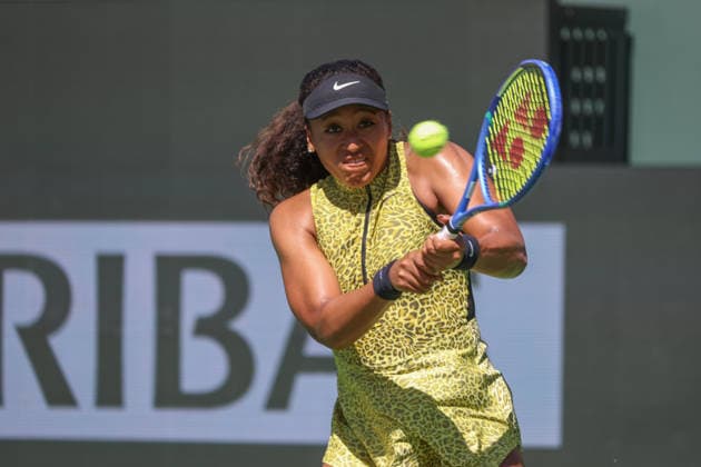 INDIAN WELLS, CA - MARCH 10: Naomi Osaka (JPN) hits a backhand during the BNP Paribas Open on March 10, 2026 at Indian Wells Tennis Garden in Indian Wells, CA. (Photo by George Walker Icon Sportswire) TENNIS: MAR 10 BNP Paribas Open EDITORIAL USE ONLY Icon260310066