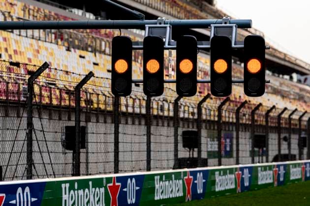 SHANGHAI Start lights during the Formula 1 China Shanghai Circuit overview at Albert Park on March 11, 2025 in Shanghai, China Photo by DeFodi Images