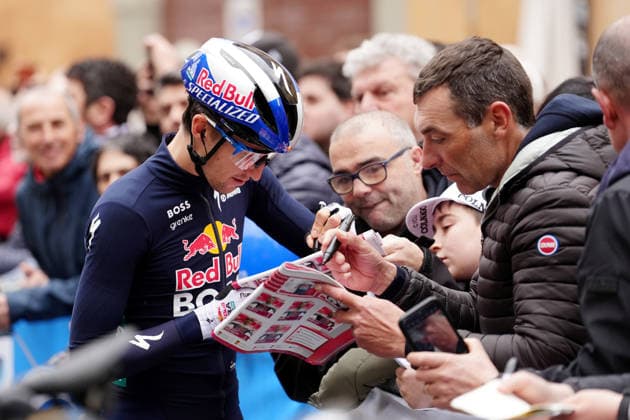 Hindley Jai Of Red Bull - Bora - Hansgrohe during the 221-kilometer Stage 3 of the Tirreno-Adriatico cycling race from Cortona to Magliano de™ Marsi - Italy - Wednesday, March 11, 2026. - cycling .  Copyright: xMassimoxPaolone LaPressex