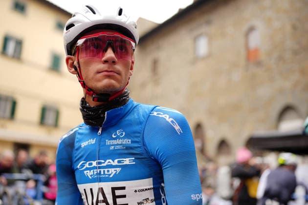 Del Toro Romero Isaac Of Uae Team Emirates Xrg during the 221-kilometer Stage 3 of the Tirreno-Adriatico cycling race from Cortona to Magliano de™ Marsi - Italy - Wednesday, March 11, 2026. - cycling .  Copyright: xMassimoxPaolone LaPressex