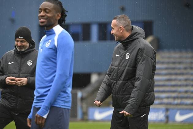 Genk s head coach Nicky Hayen pictured during a training session of Belgian soccer team KRC Genk, Wednesday 11 March 2026 in Genk. The team is preparing for tomorrow s match against German Freiburg, the first leg of the 1 16 Finals of the UEFA Europa League tournament. TOM GOYVAERTS TomxGoyvaerts  x167125906x