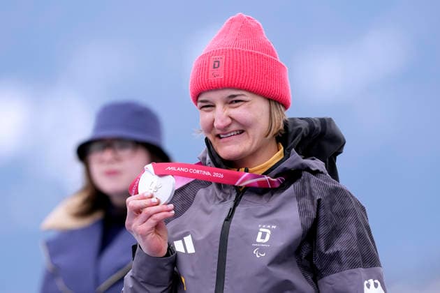 FORSTER Anna Lena Team GER 2.PLatz Ski Alpine Kombination sitzend Frauen in Cortina Paralympische Winterspiele 2026 Cortina - Milano am 10.03.2026 in Cortina *** FORSTER Anna Lena Team GER 2 PLatz Ski Alpine Combined sitting women in Cortina Paralympic Winter Games 2026 Cortina Milano on 10 03 2026 in Cortina Copyright: xLacixPerenyix