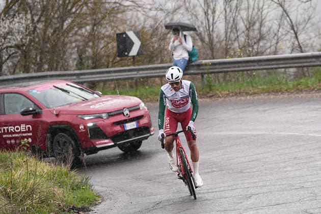 Sevilla Lopez Diego Pablo Of Team Polti Visitmalta on the run during the 221-kilometer Stage 3 of the Tirreno-Adriatico cycling race from Cortona to Magliano de™ Marsi - Italy - Wednesday, March 11, 2026. - cycling .  Copyright: xMarcoxAlpozzi LaPressex